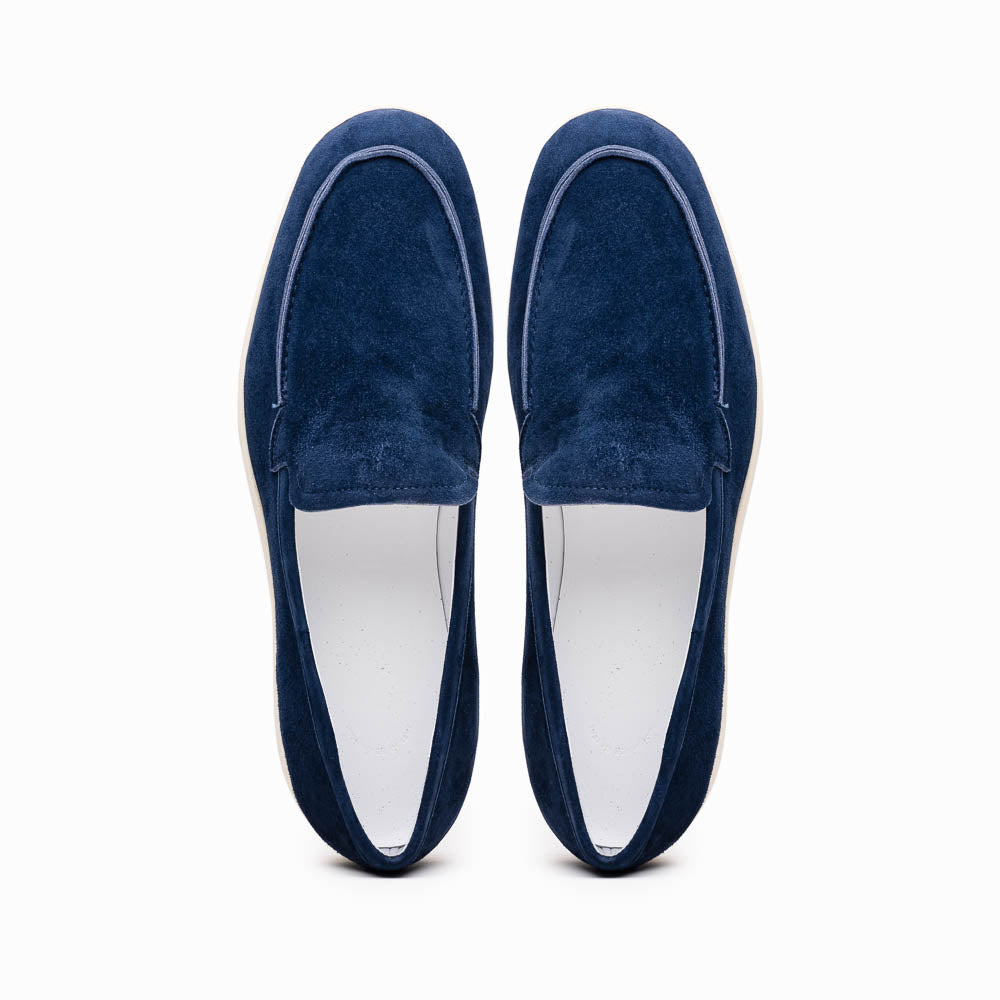 Zelli Italia Men's 16-621-NVY LIVORNO Sueded Italian Goatskin Loafer Navy