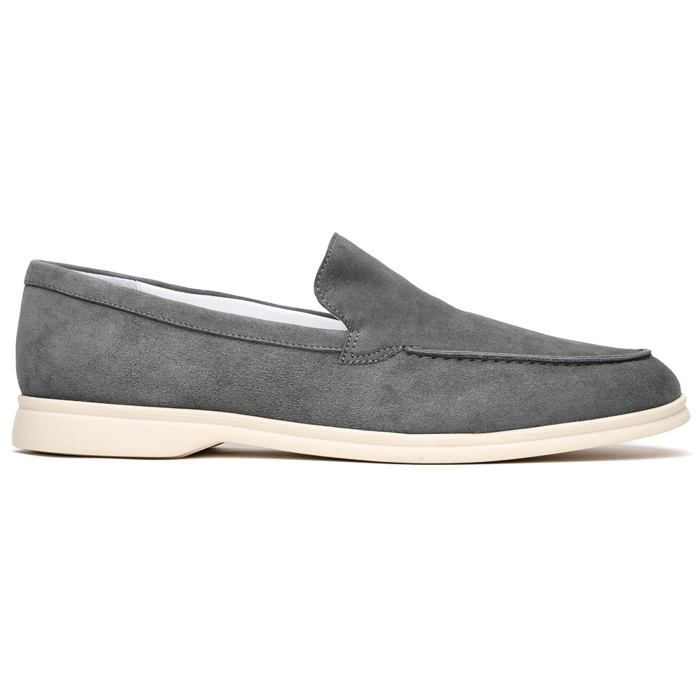 Zelli Italia Men's 16-621-GRY LIVORNO Sueded Italian Goatskin Loafer Grey
