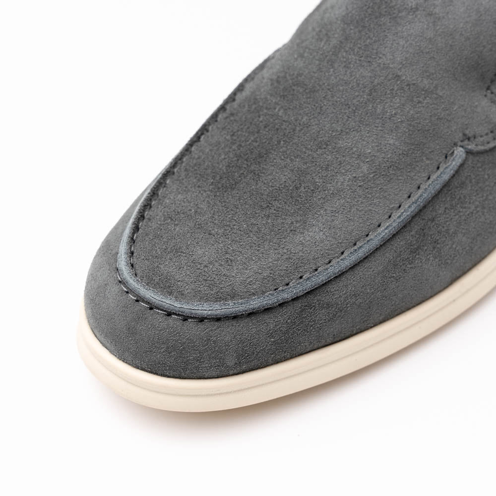Zelli Italia Men's 16-621-GRY LIVORNO Sueded Italian Goatskin Loafer Grey