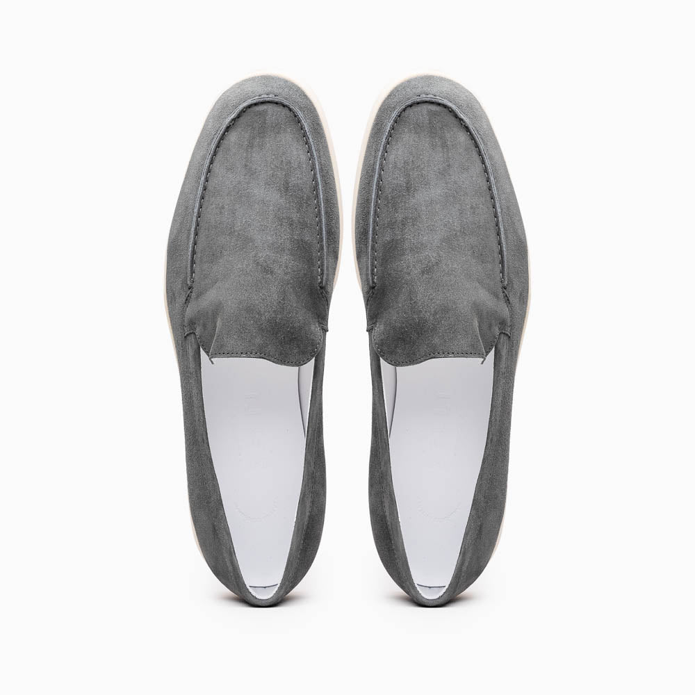 Zelli Italia Men's 16-621-GRY LIVORNO Sueded Italian Goatskin Loafer Grey