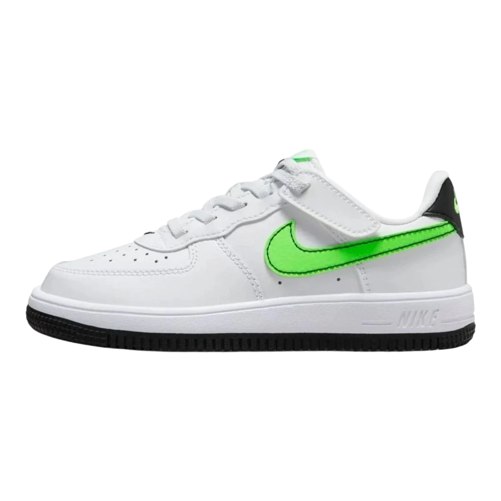Nike Force 1 Low EasyOn Little Kids' (PS) Sneakers — White/Green Strike Low-Top