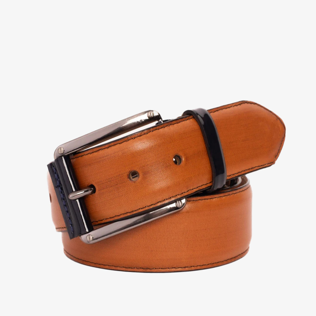 Vinci Leather The Maratea Tan & Navy Leather Belt – product view 1