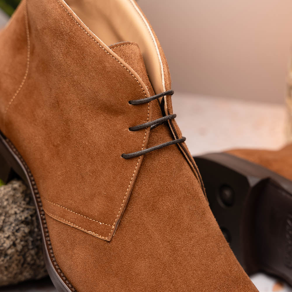 Zelli Italia Men's 46-592-TOB MARCO Suede Calfskin Chukka Boot, Tobacco