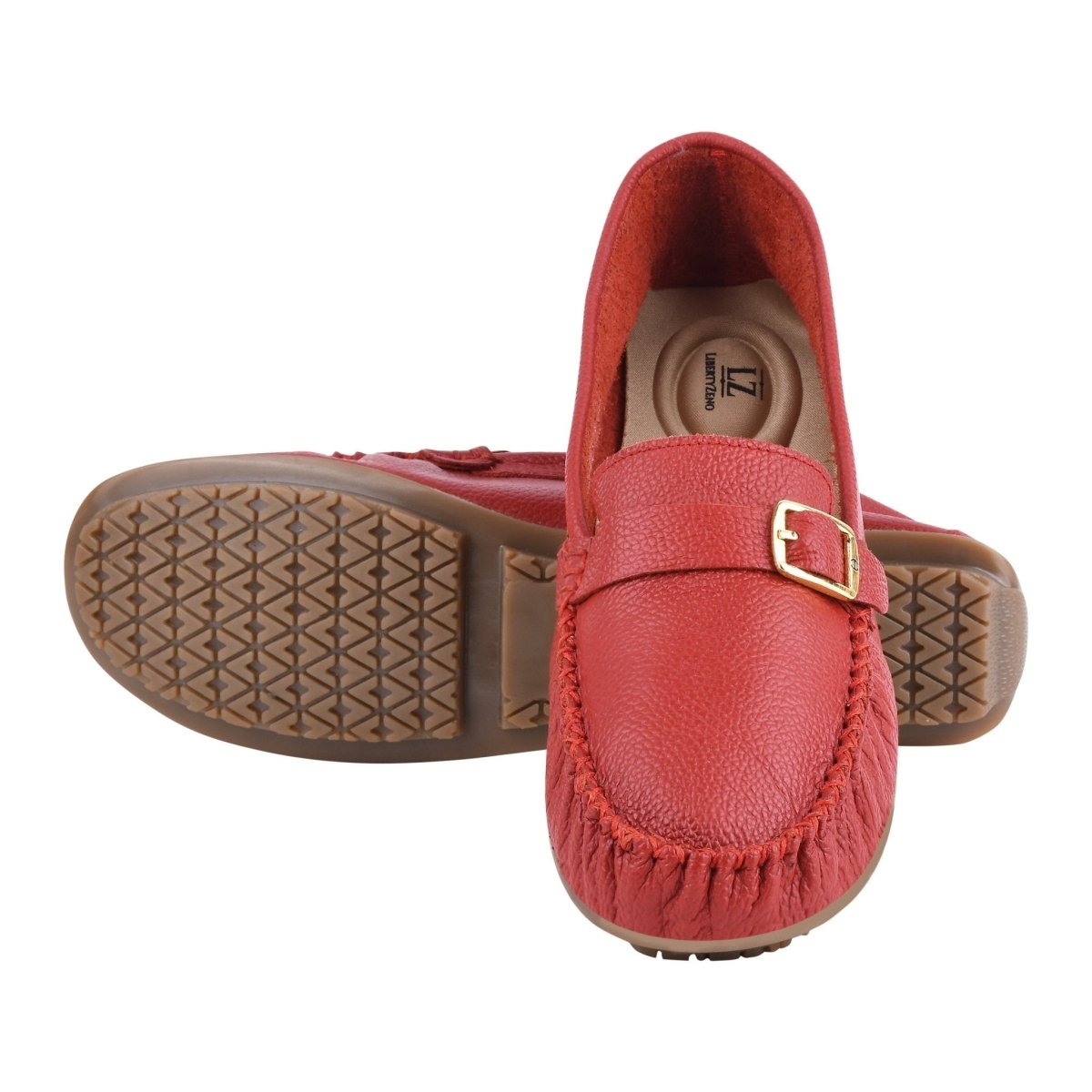 Liberty Zeno MARY Genuine Leather Women's Slip On Buckle Loafers