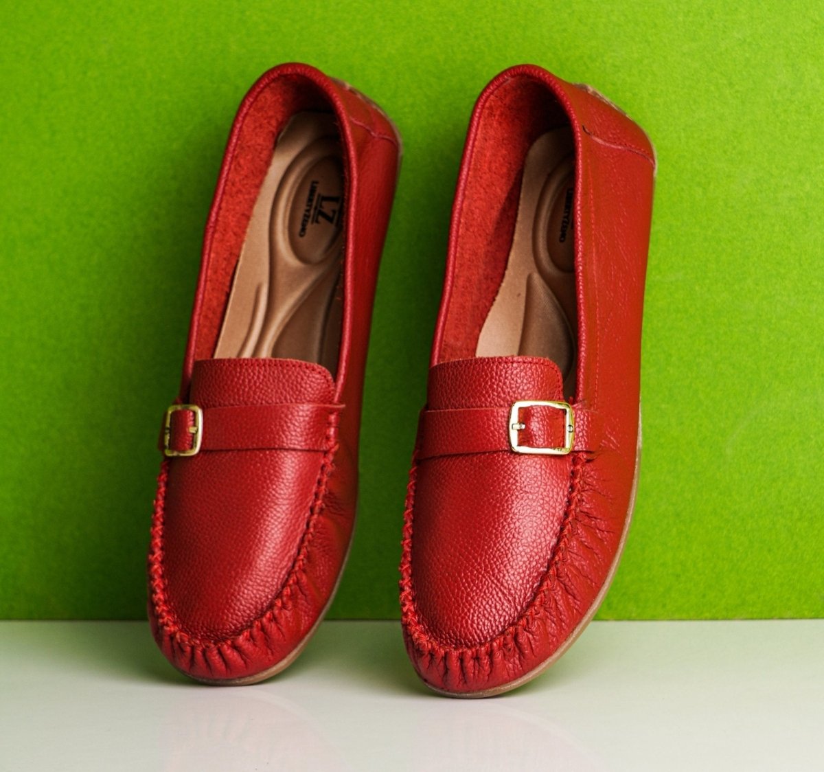 Liberty Zeno MARY Genuine Leather Women's Slip On Buckle Loafers