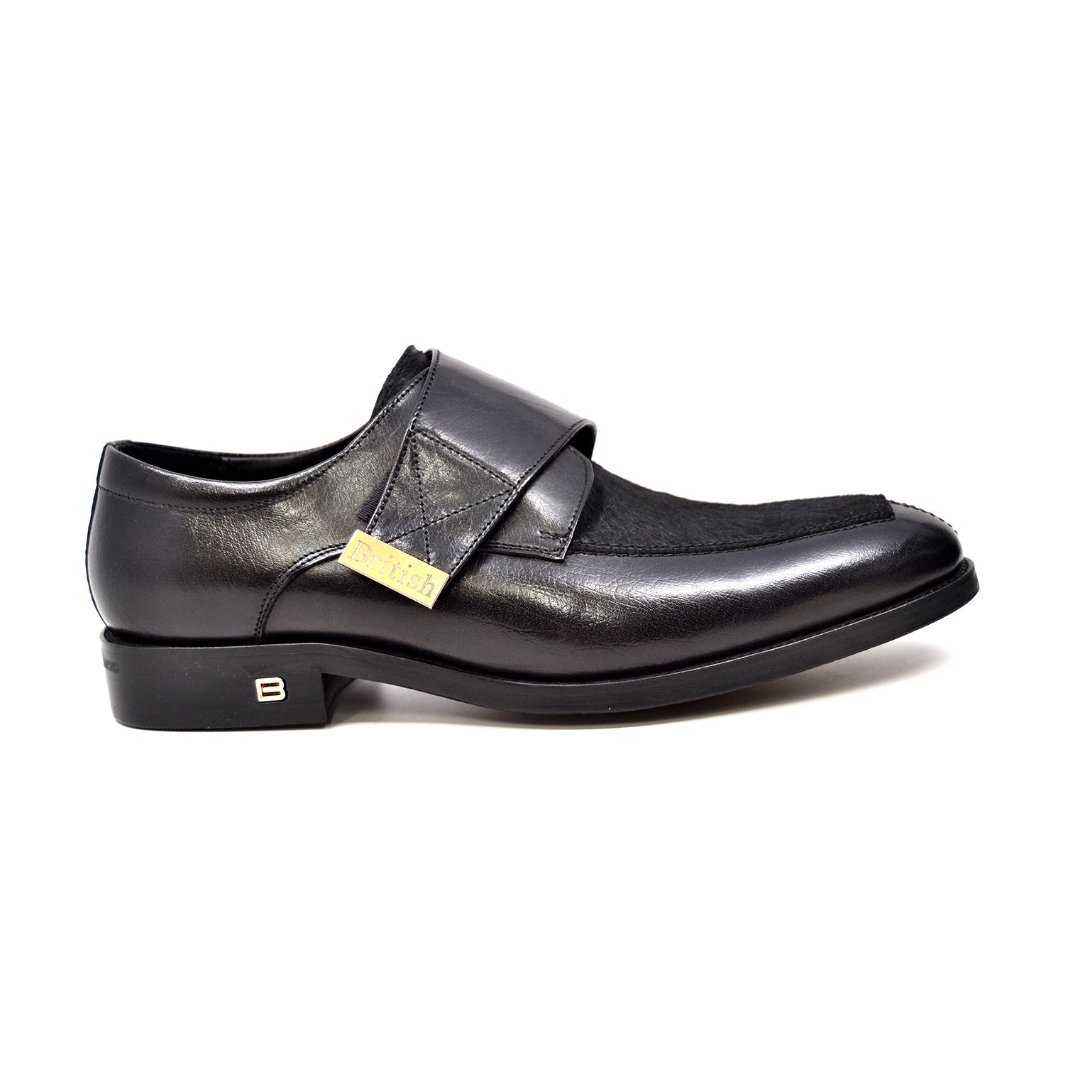 British Walkers Master Men's Black Leather and Pony Skin Strap Dress Shoes view 14
