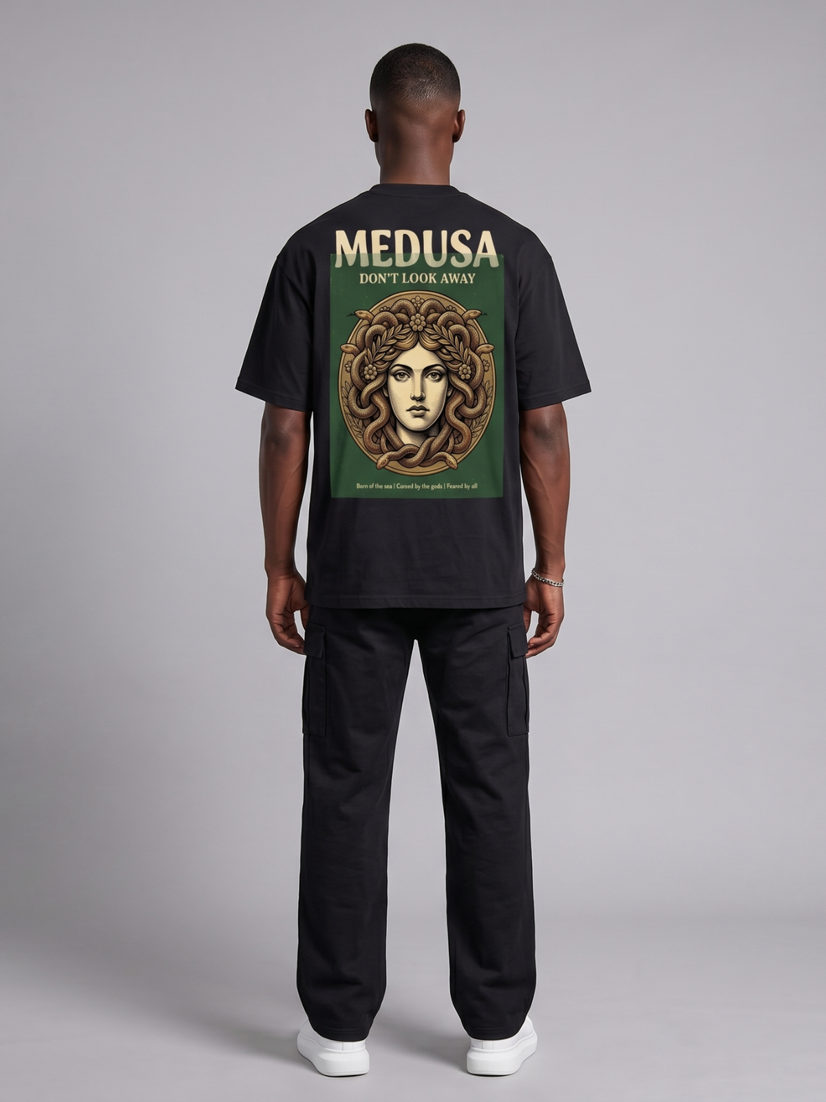 Apollo Moda 'Medusa Don't Look Away' Oversized Graphic Tee – product view 4