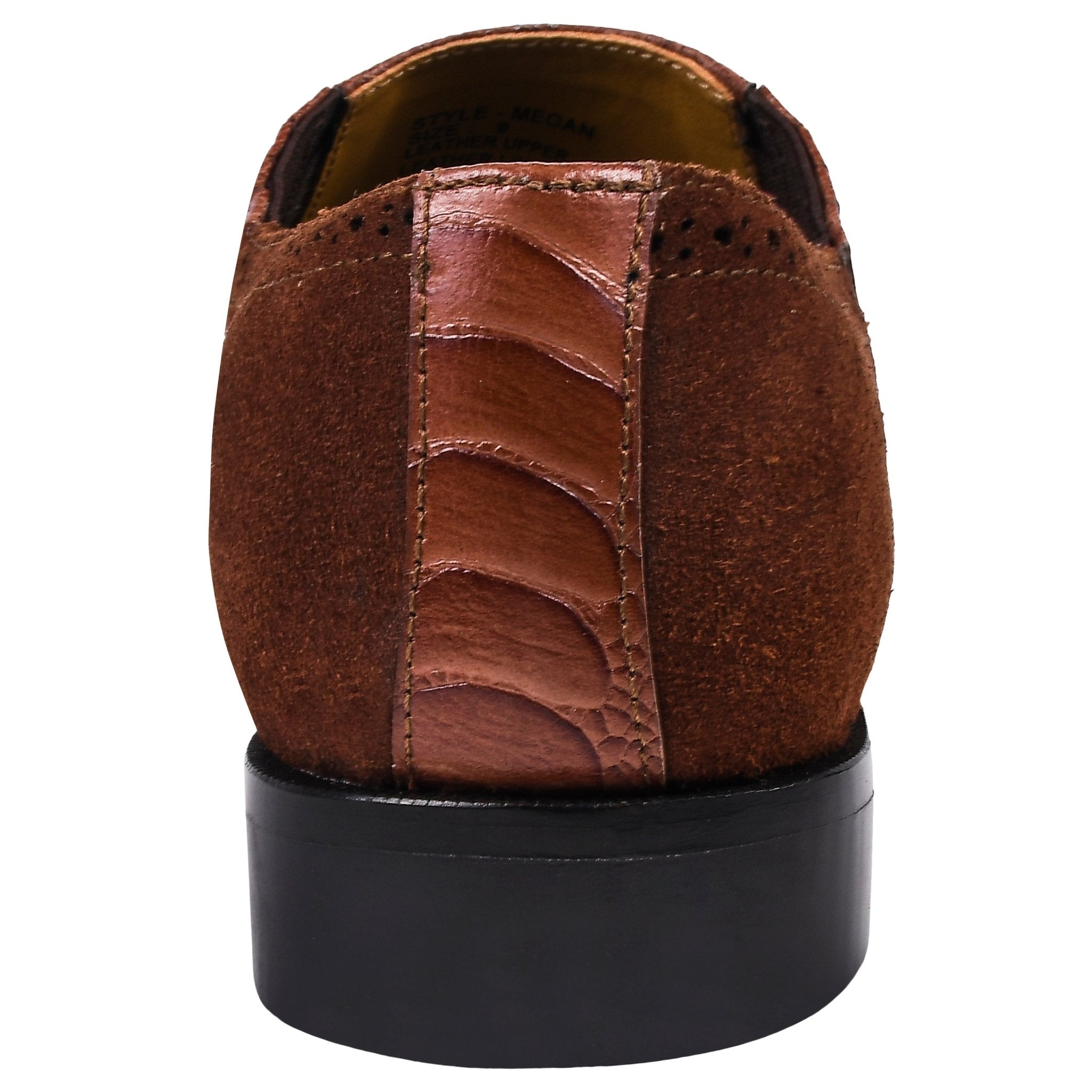 Megan Men?? Ostrich Leg Printed Suede Leather Loafer Shoes