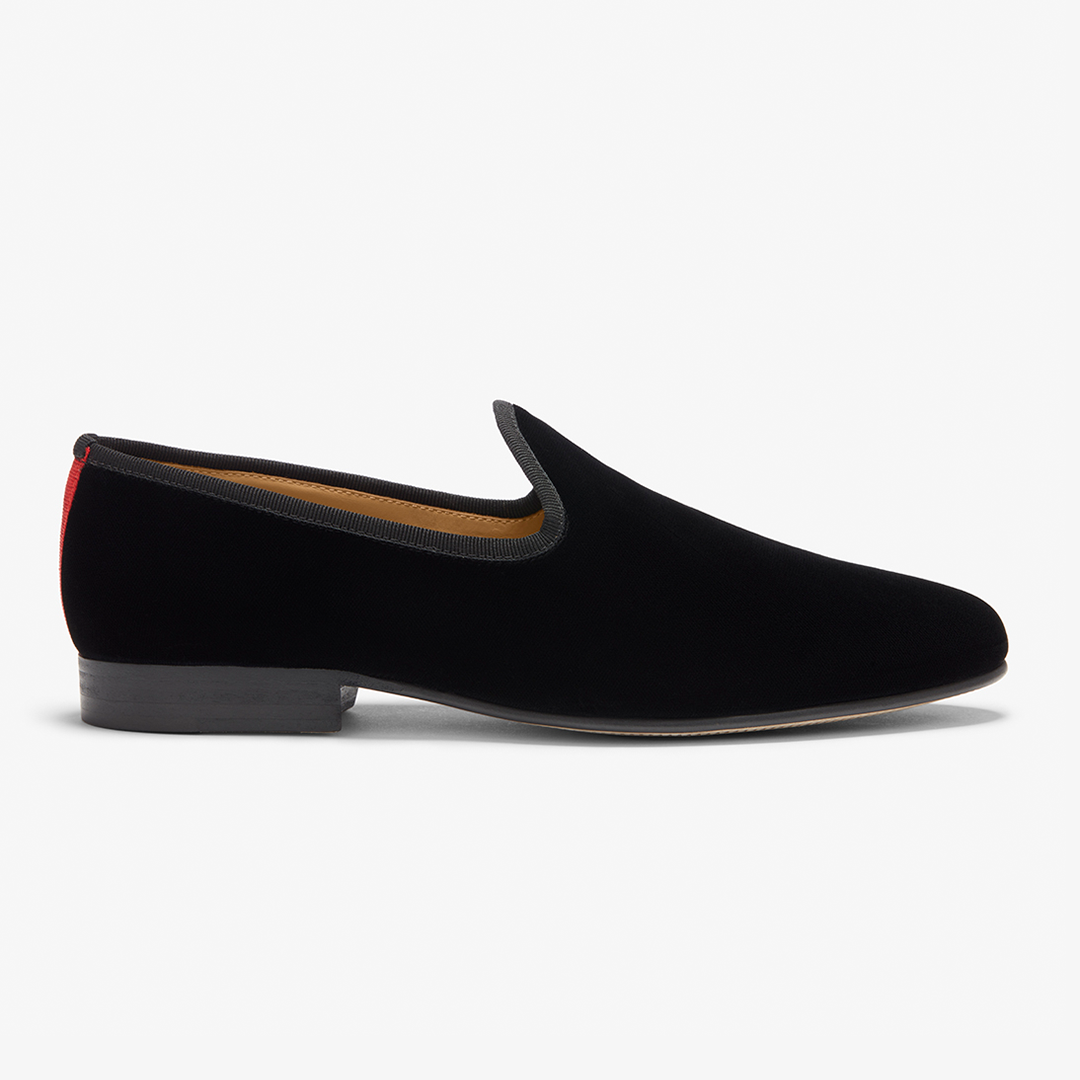 Del Toro Shoes Men's Black Velvet Slipper II