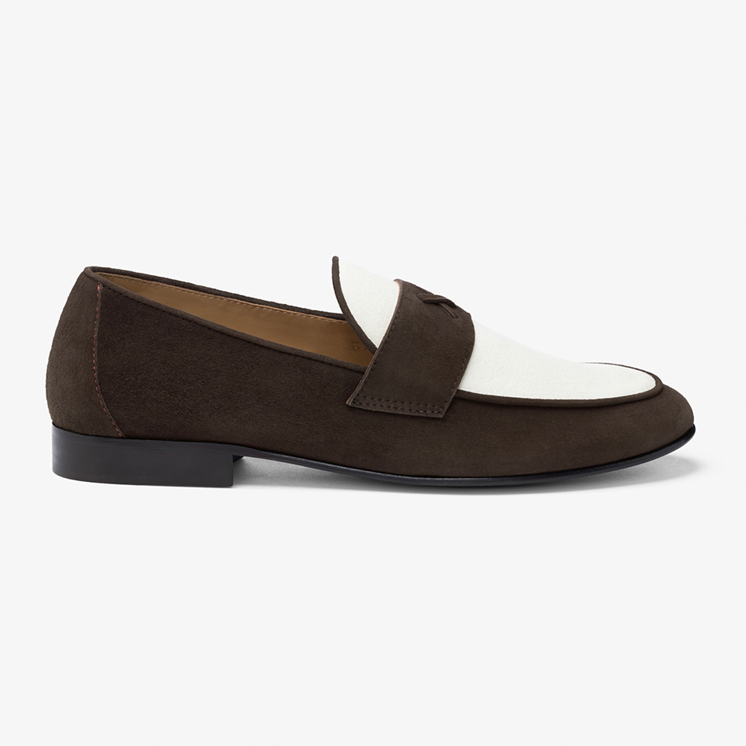 Del Toro Shoes Men's Brown Suede & White Canvas Centesimo
