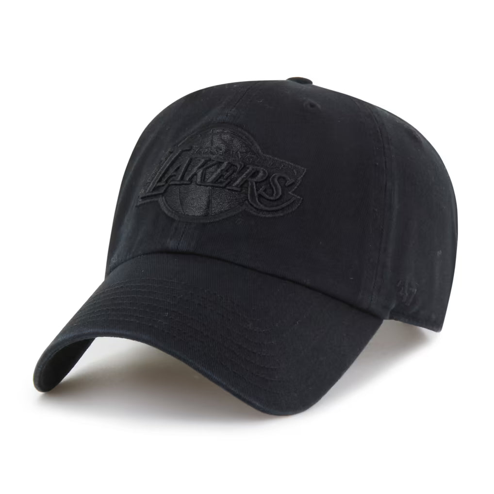 47 Brand Los Angeles Lakers Clean Up Mens Strapback Hat — Black (NLBKA)