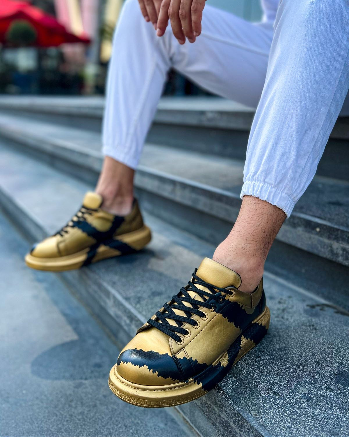 Apollo Moda Men's Lisbon Gold & Black – product view 4