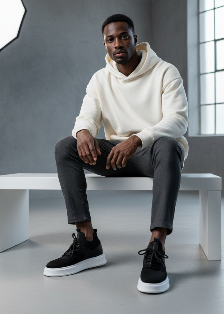 Apollo Moda Men's Madrid Noir White – product view 5