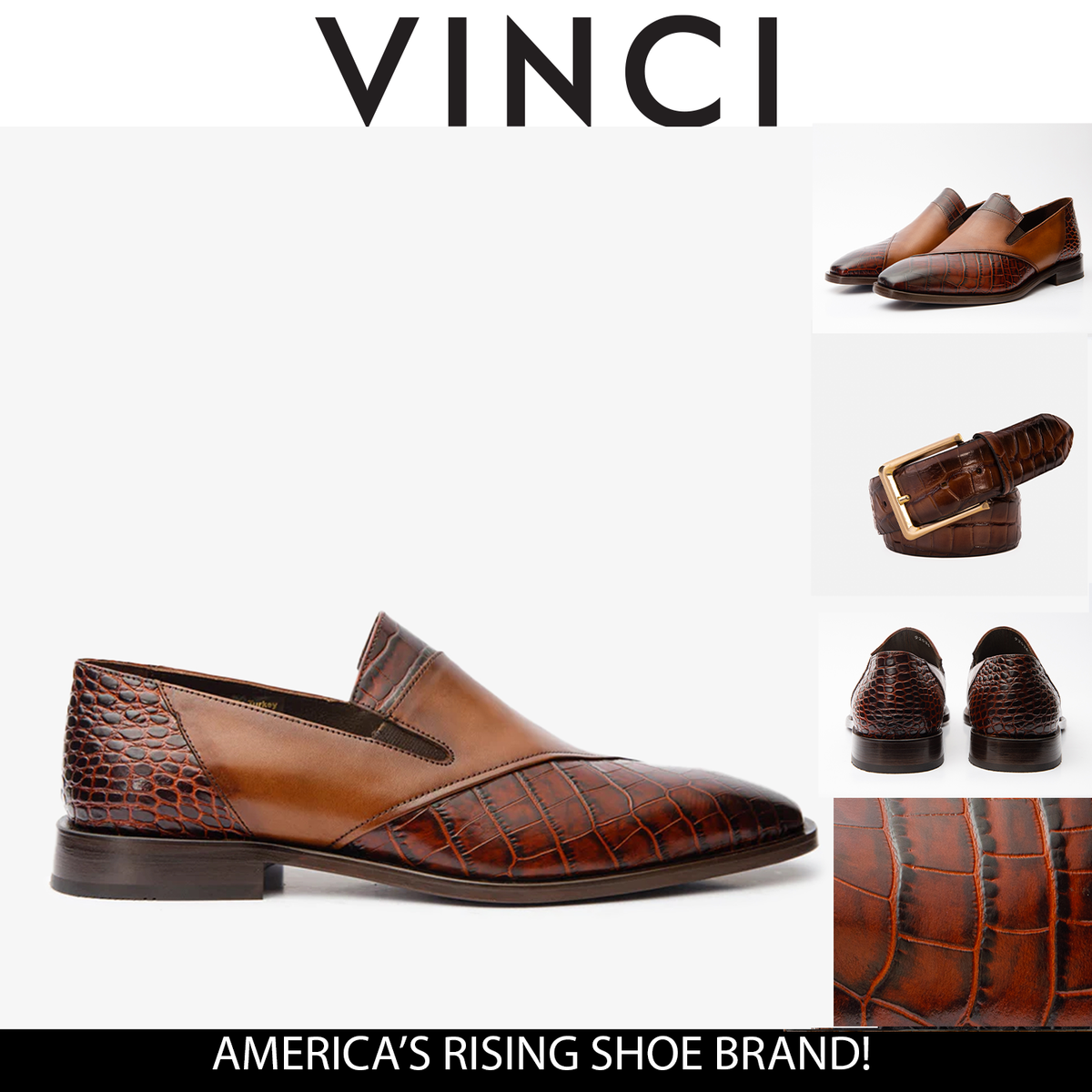 Vinci Leather The Mississippi Tan Leather Loafer Men Shoe – product view 3