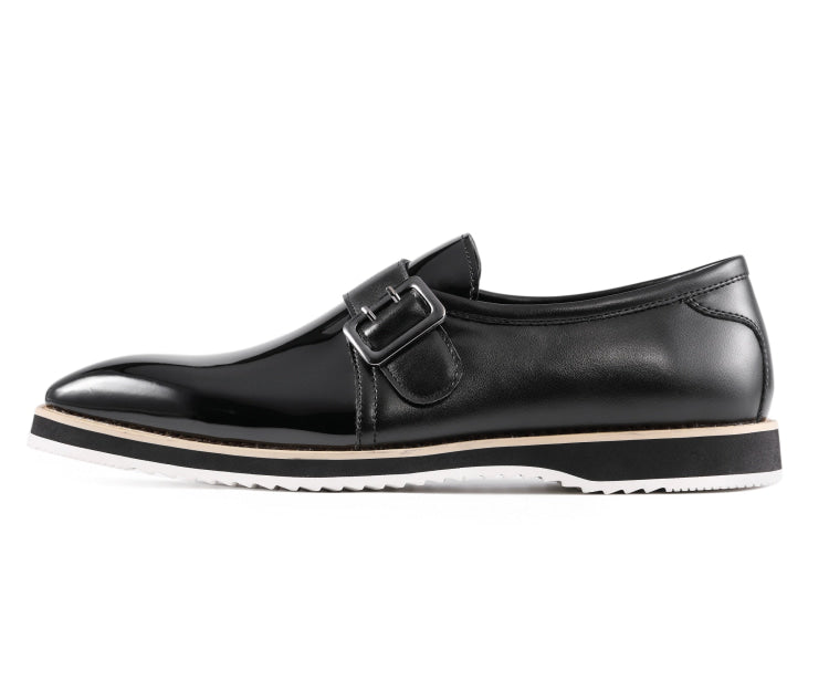 Amali Skyler Black Monk Strap Shoes — product view 2