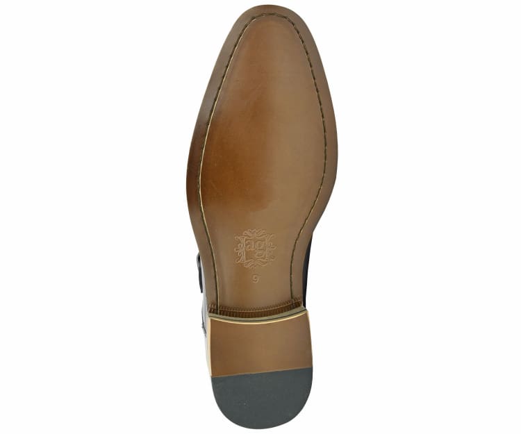 Asher Green AG1101 Menโs Tan Leather Double Monk Strap Shoes