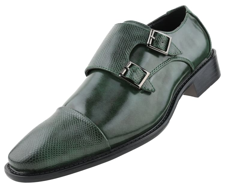Bolano Bancroft Hunter Green Monk Strap Shoes — product view 2