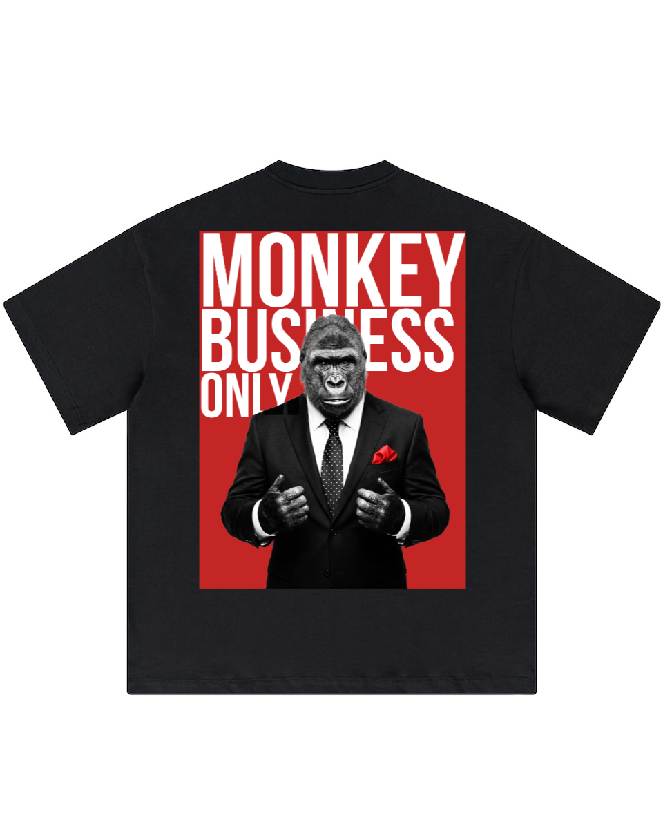 'Monkey Business Only' Oversized Graphic Tee