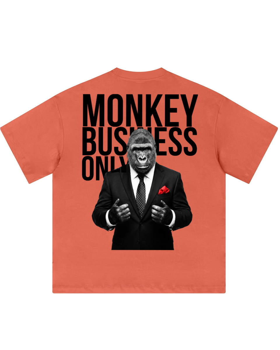 'Monkey Business Only' Oversized Graphic Tee