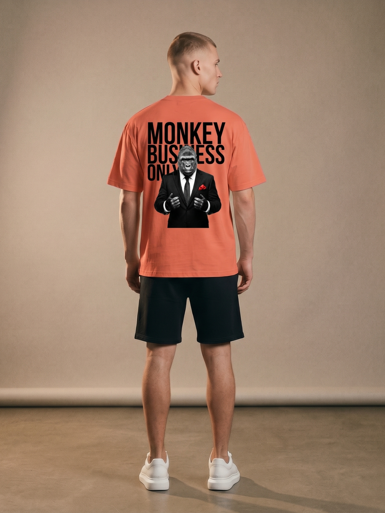 'Monkey Business Only' Oversized Graphic Tee