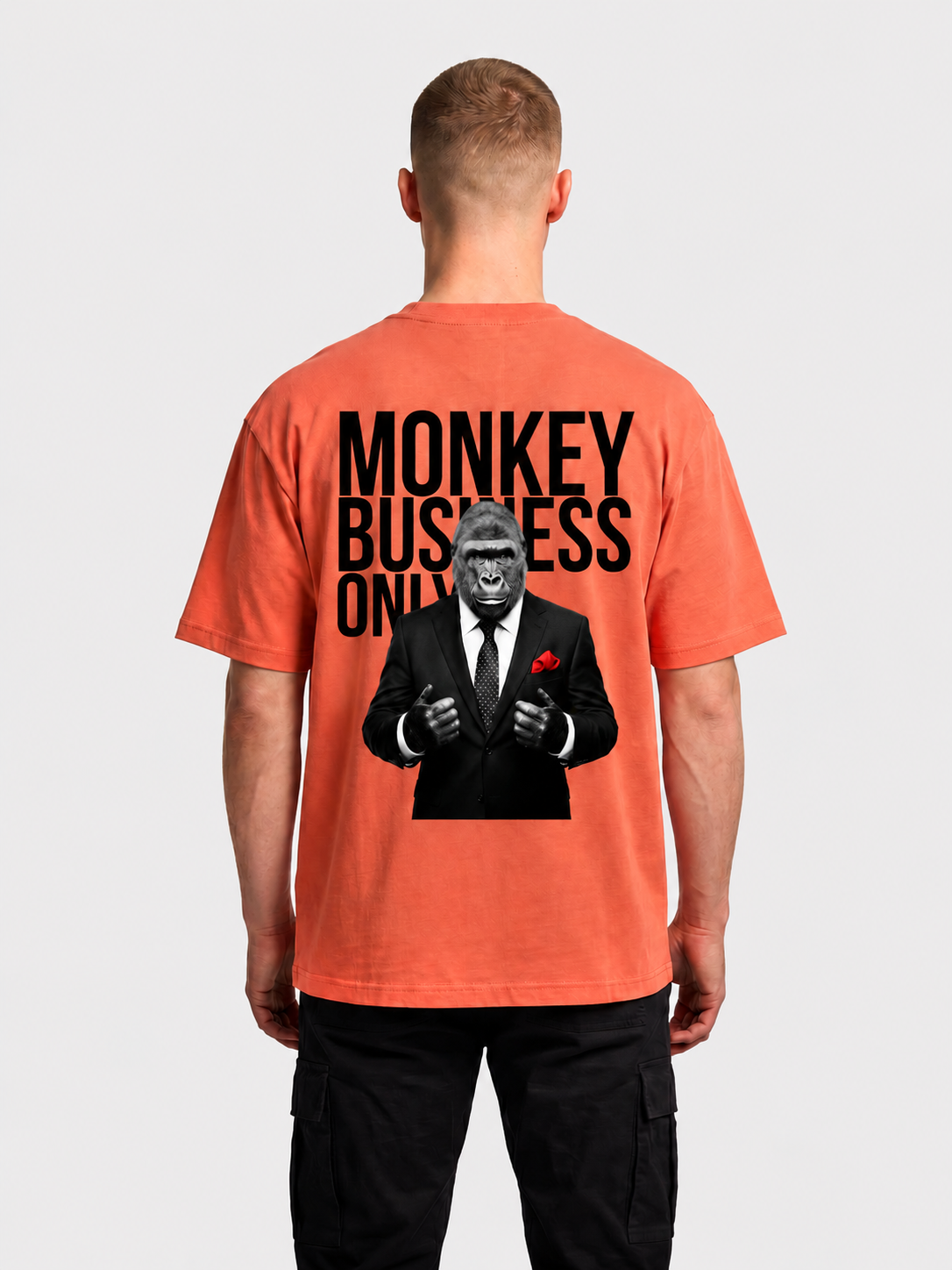 Apollo Moda 'Monkey Business Only' Oversized Graphic Tee – product view 1
