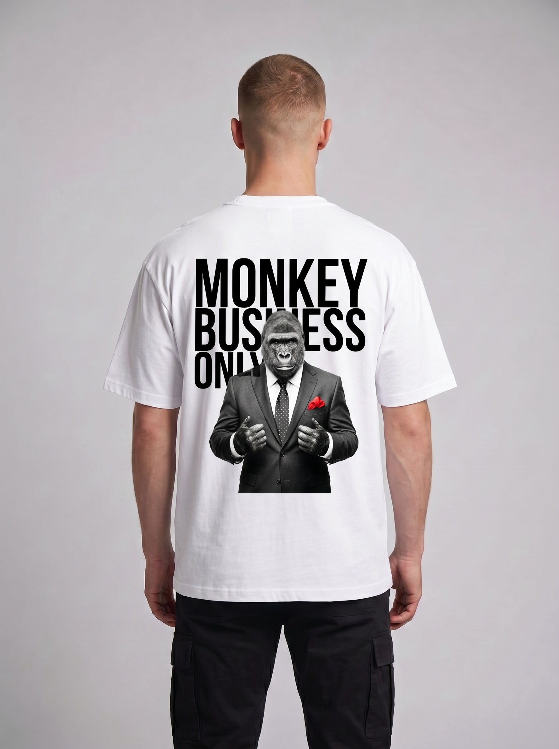 'Monkey Business Only' Oversized Graphic Tee