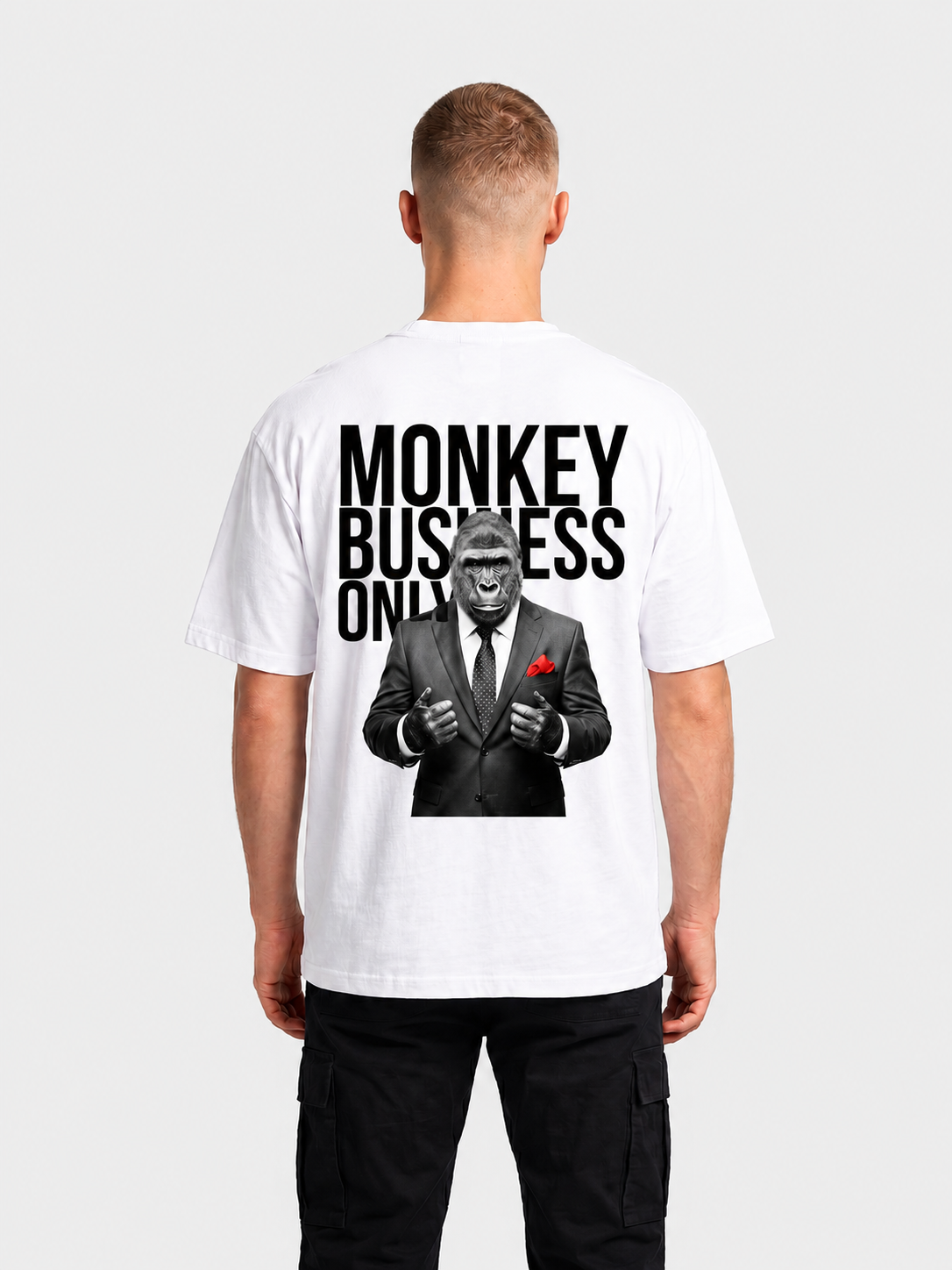 'Monkey Business Only' Oversized Graphic Tee