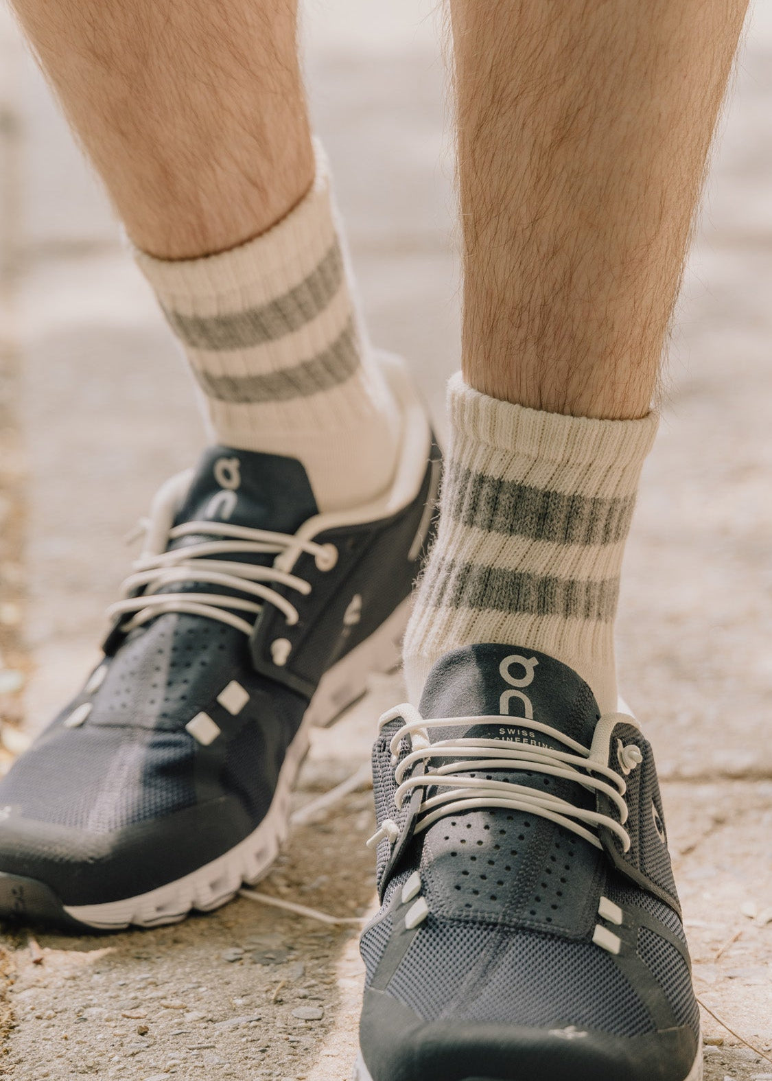 American Trench The Mono Stripe Quarter Crew Socks