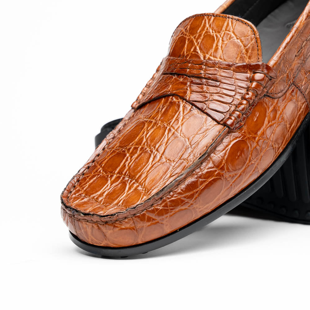 Zelli Italia Men's 31-103-CGM MONZA Crocodile Driver, Cognac