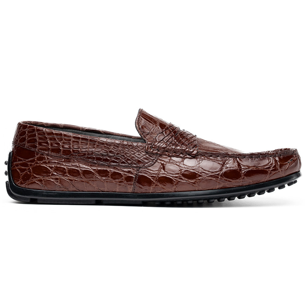 Zelli Italia Men's 31-103-NIC MONZA Crocodile Driver, Nicotine
