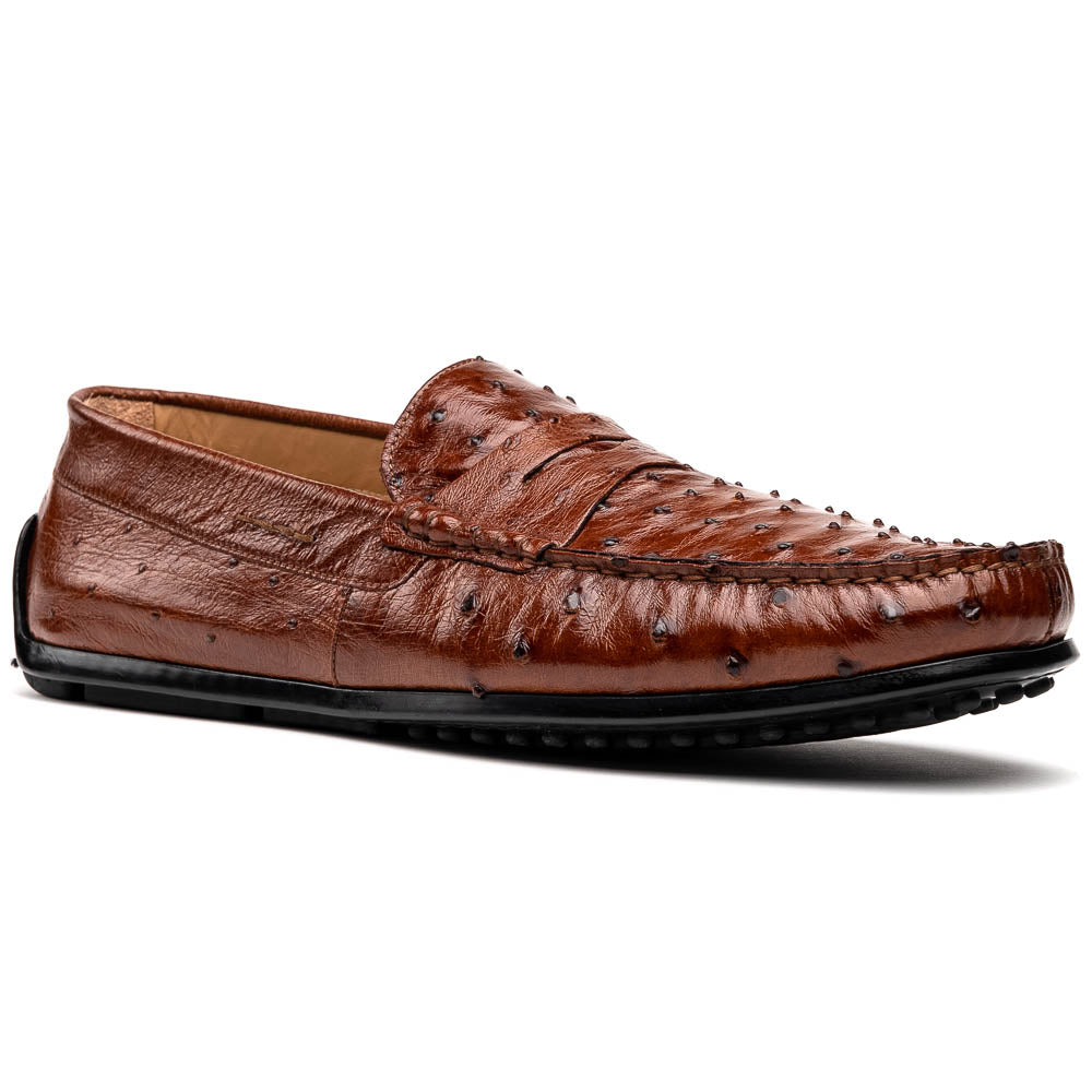 Zelli Italia Men's 33-100-BDY MONZA Ostrich Quill Driver, Brandy