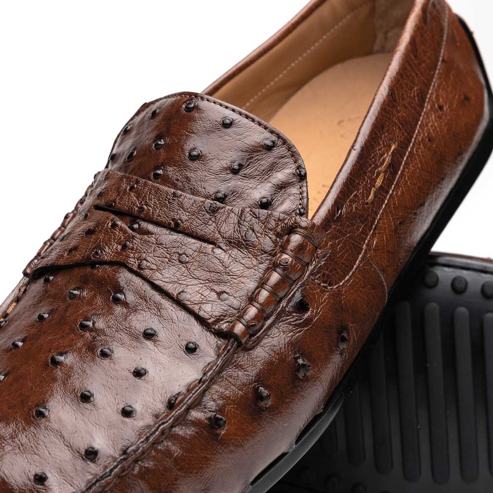 Zelli Italia Men's 33-100-BRN MONZA Ostrich Quill Driver, Brown
