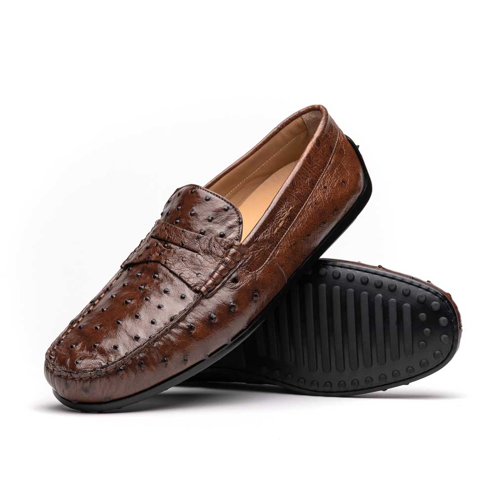 Zelli Italia Men's 33-100-BRN MONZA Ostrich Quill Driver, Brown