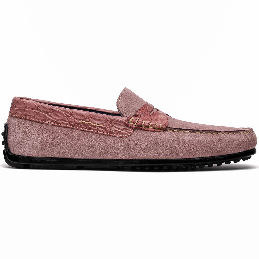 Zelli Italia Men's 31-160-CDY MONZA Sueded Calfskin with Crocodile Driver Candy
