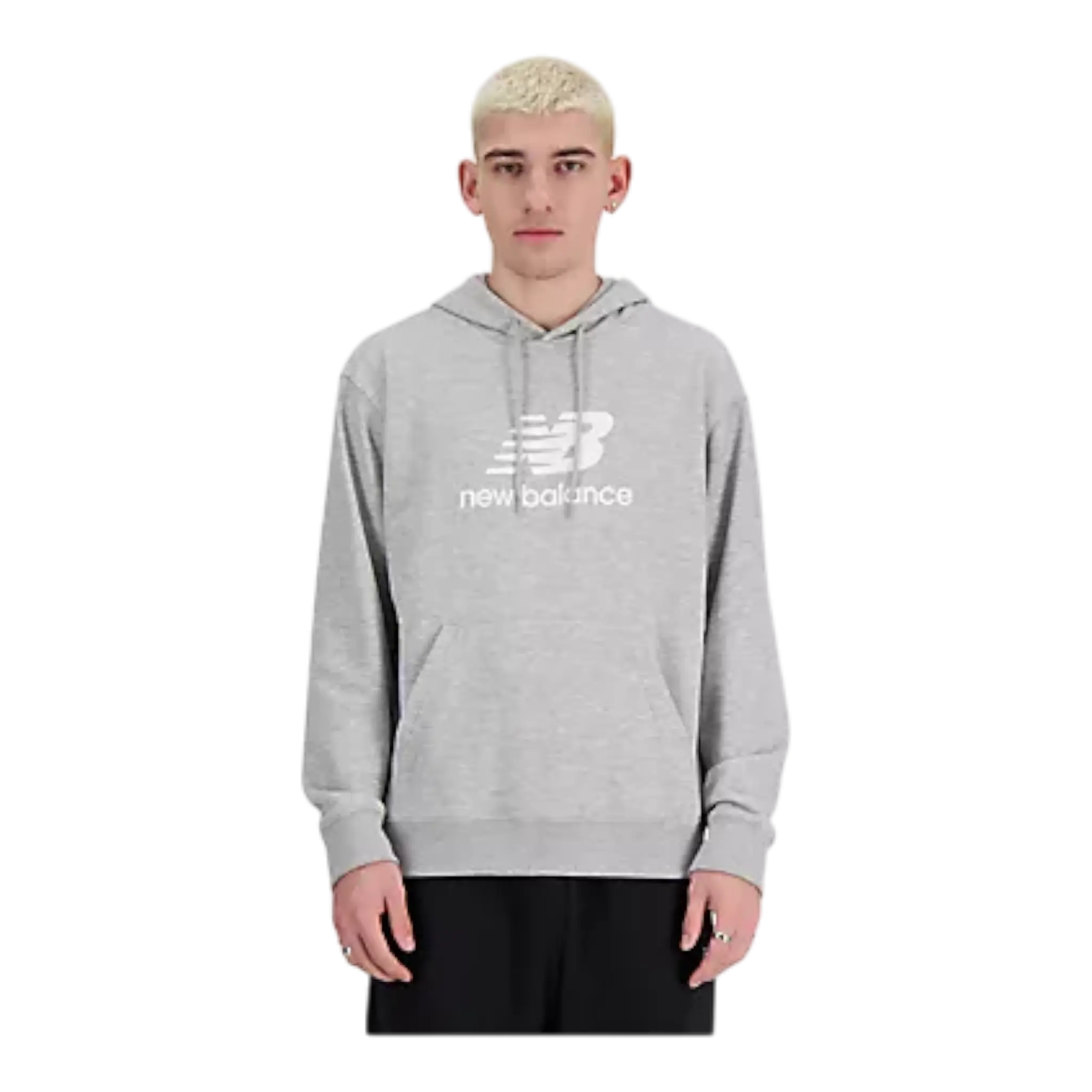 New Balance Sport Essentials Fleece Logo Men Hoodie Grey