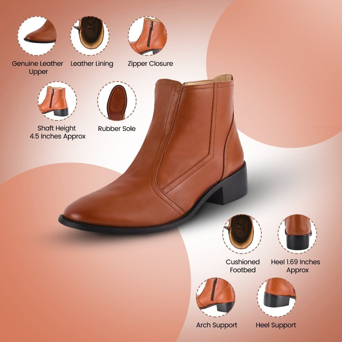 Liberty Zeno Natty Leather Ankle Length women Boots