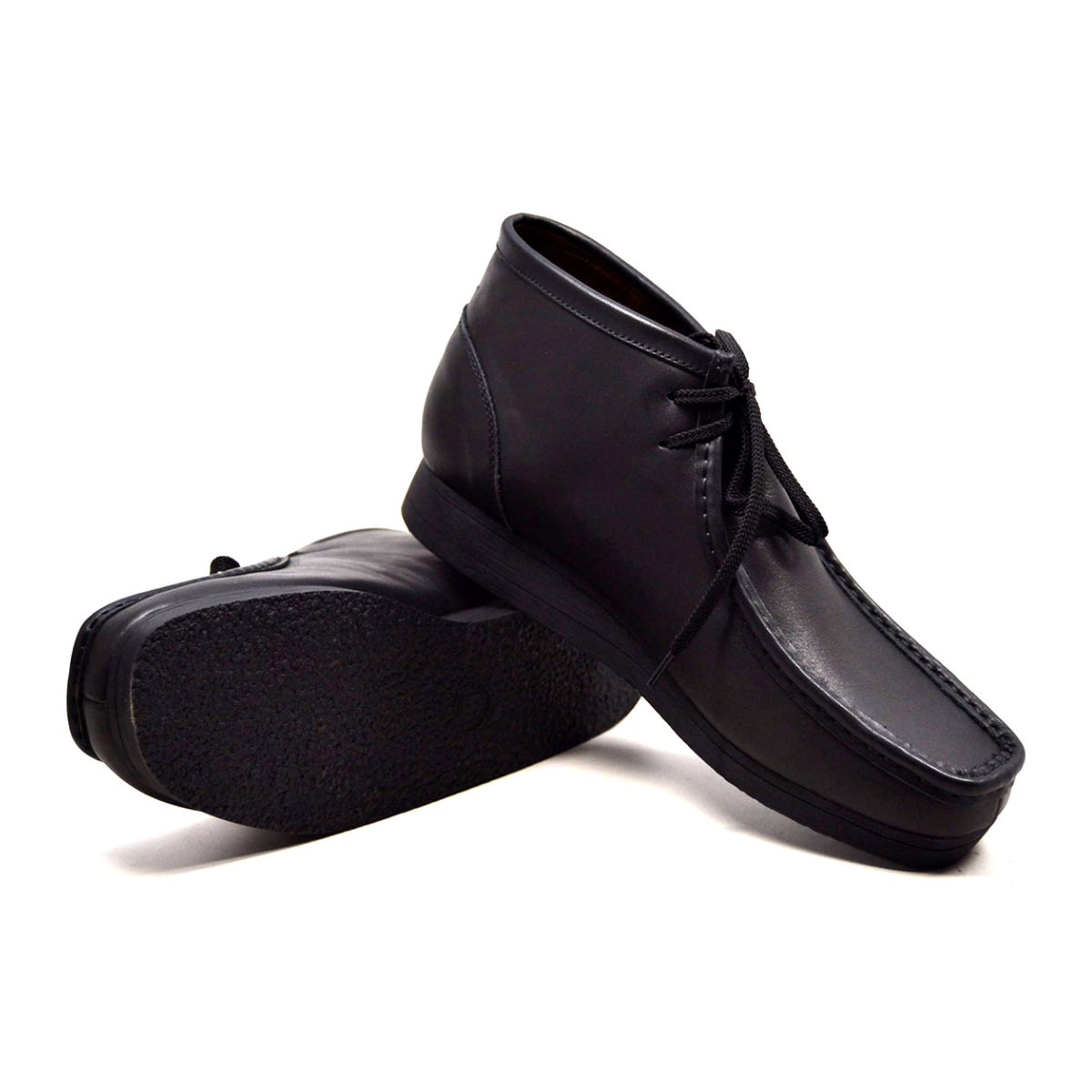 British Walkers New Castle 2 men's Black ankle boots, pair and outsole view