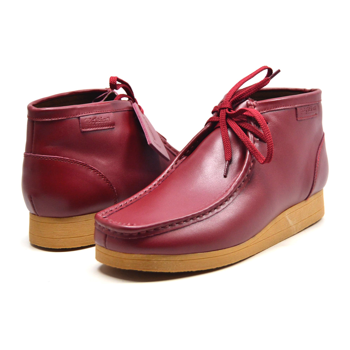 British Walkers New Castle 2 men's Bordeaux ankle boots, three-quarter pair view