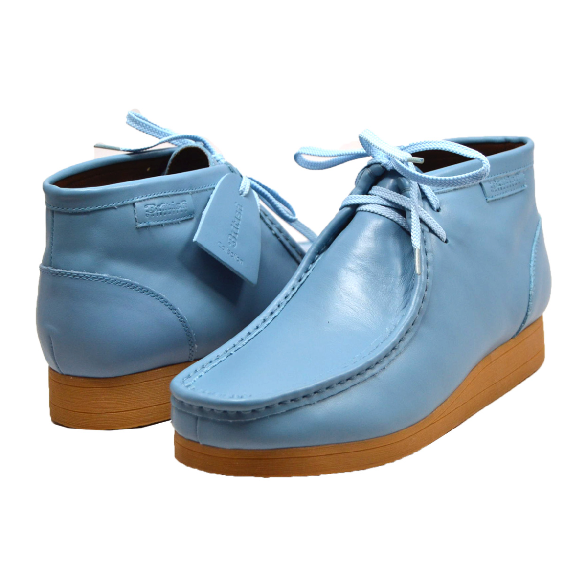British Walkers New Castle 2 men's Light Blue ankle boots, three-quarter pair view