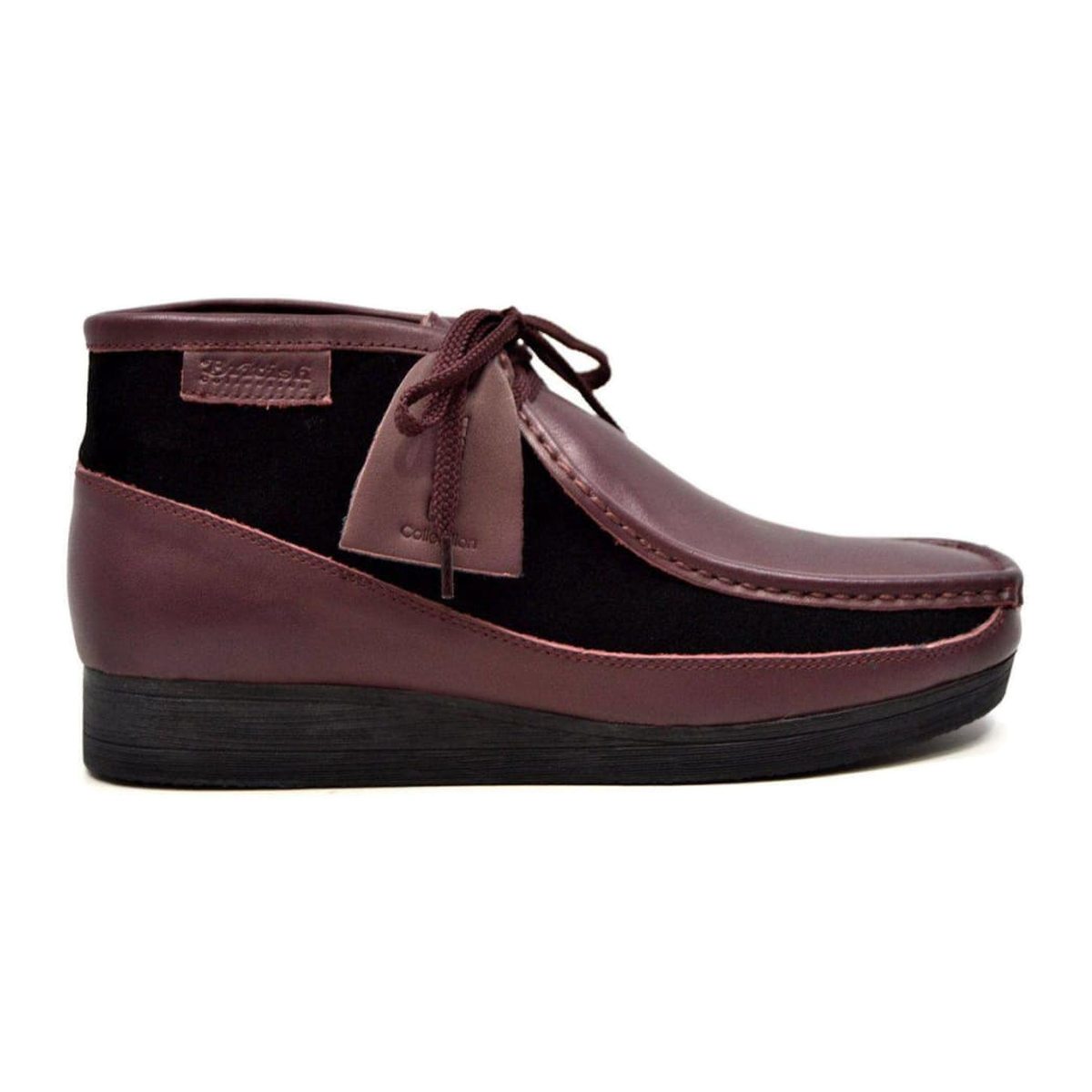 British Walkers New Castle men's burgundy ankle boots, alternate right-facing side view