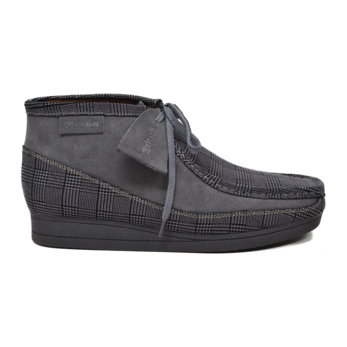 British Walkers New Castle men's Gray Pattern ankle boots, right-facing side view