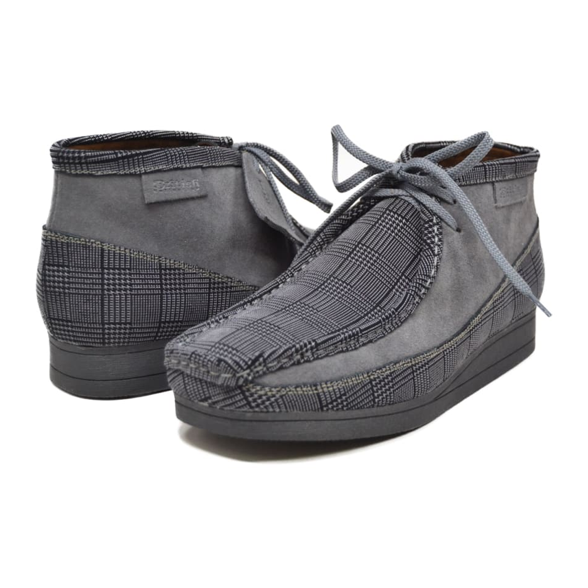 British Walkers New Castle men's Gray Pattern ankle boots, three-quarter pair view