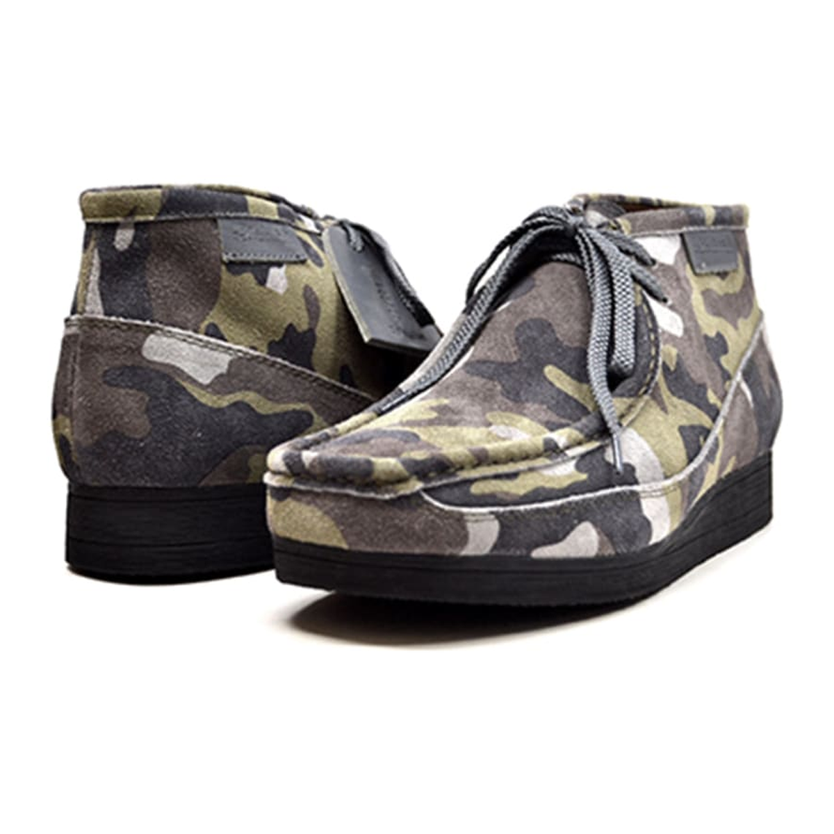 British Walkers New Castle men's Green Camo ankle boots, three-quarter pair view