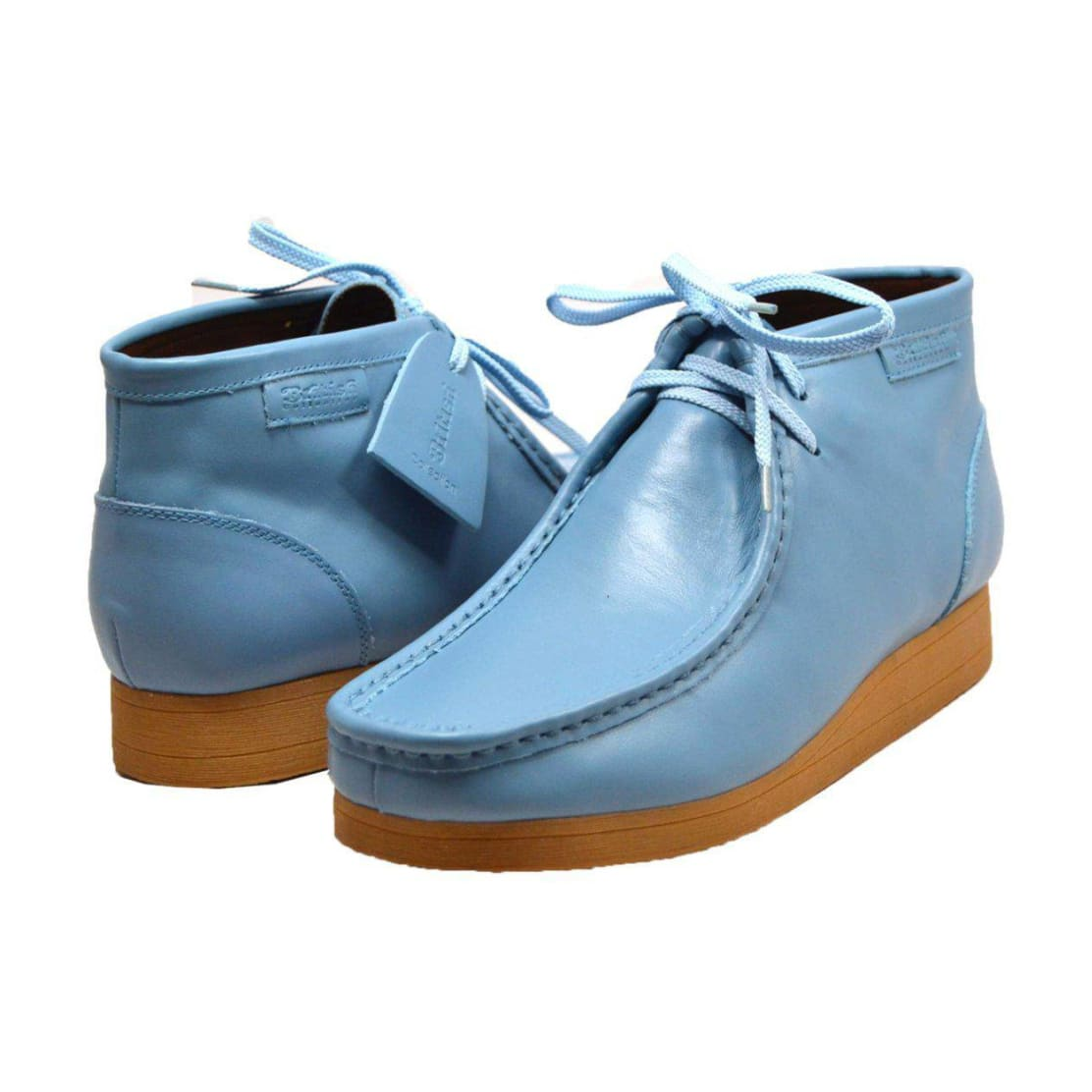 British Walkers New Castle 2 men's Sky Blue ankle boots, pair angled view
