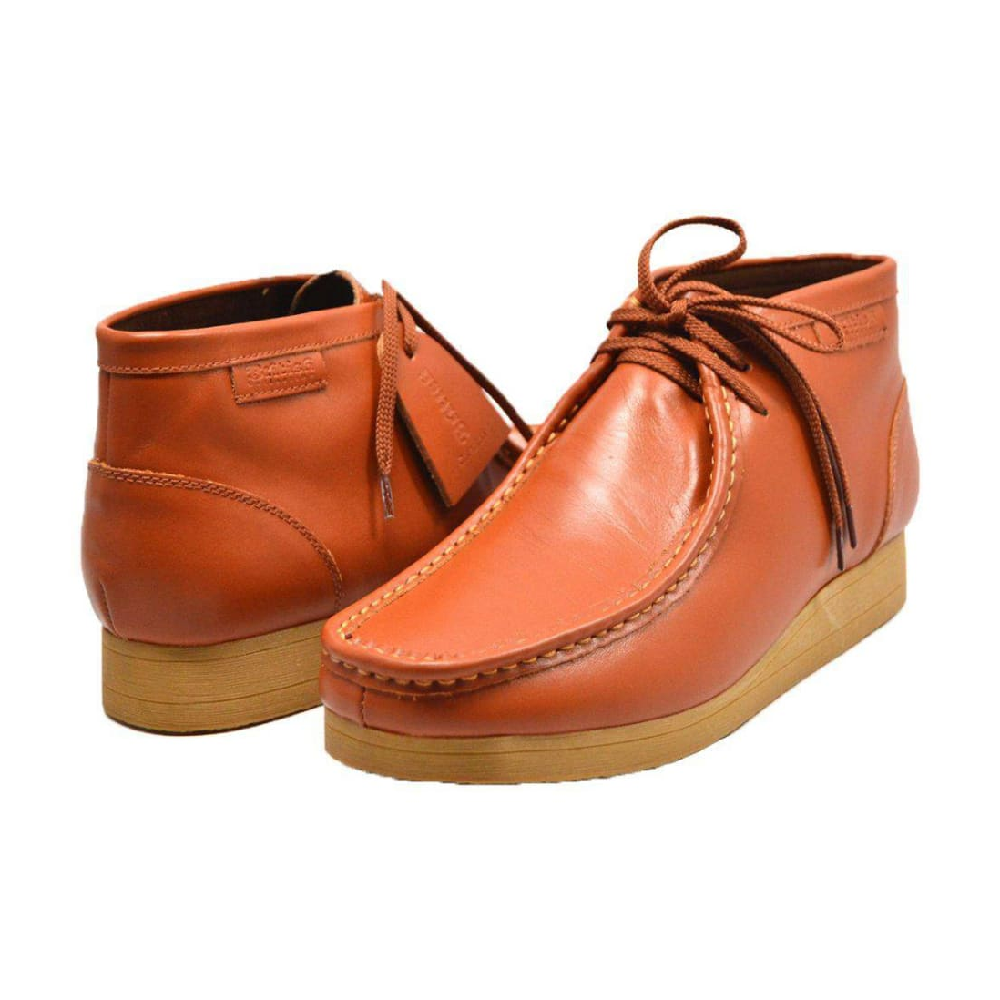 British Walkers New Castle 2 men's Caramel ankle boots, pair angled view