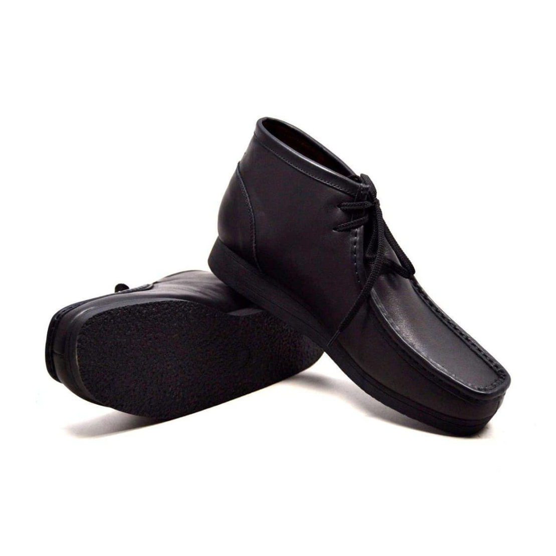 British Walkers New Castle 2 men's Black ankle boots, pair with outsole view