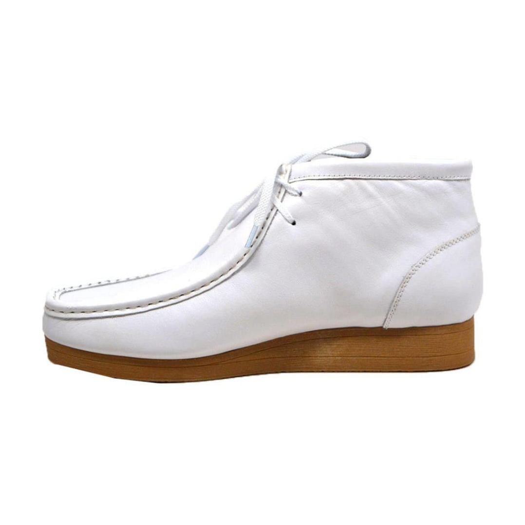 British Walkers New Castle 2 men's White ankle boots, side profile facing left