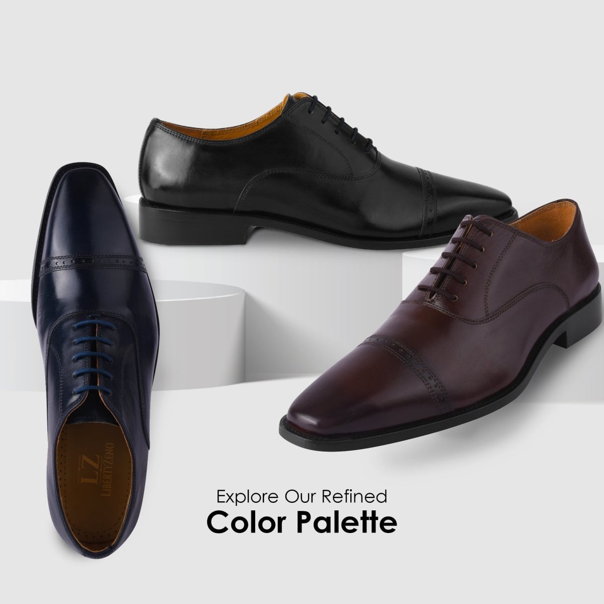 Liberty Zeno Oscar Mens Leather Lace up Oxford Designer Dress Shoes