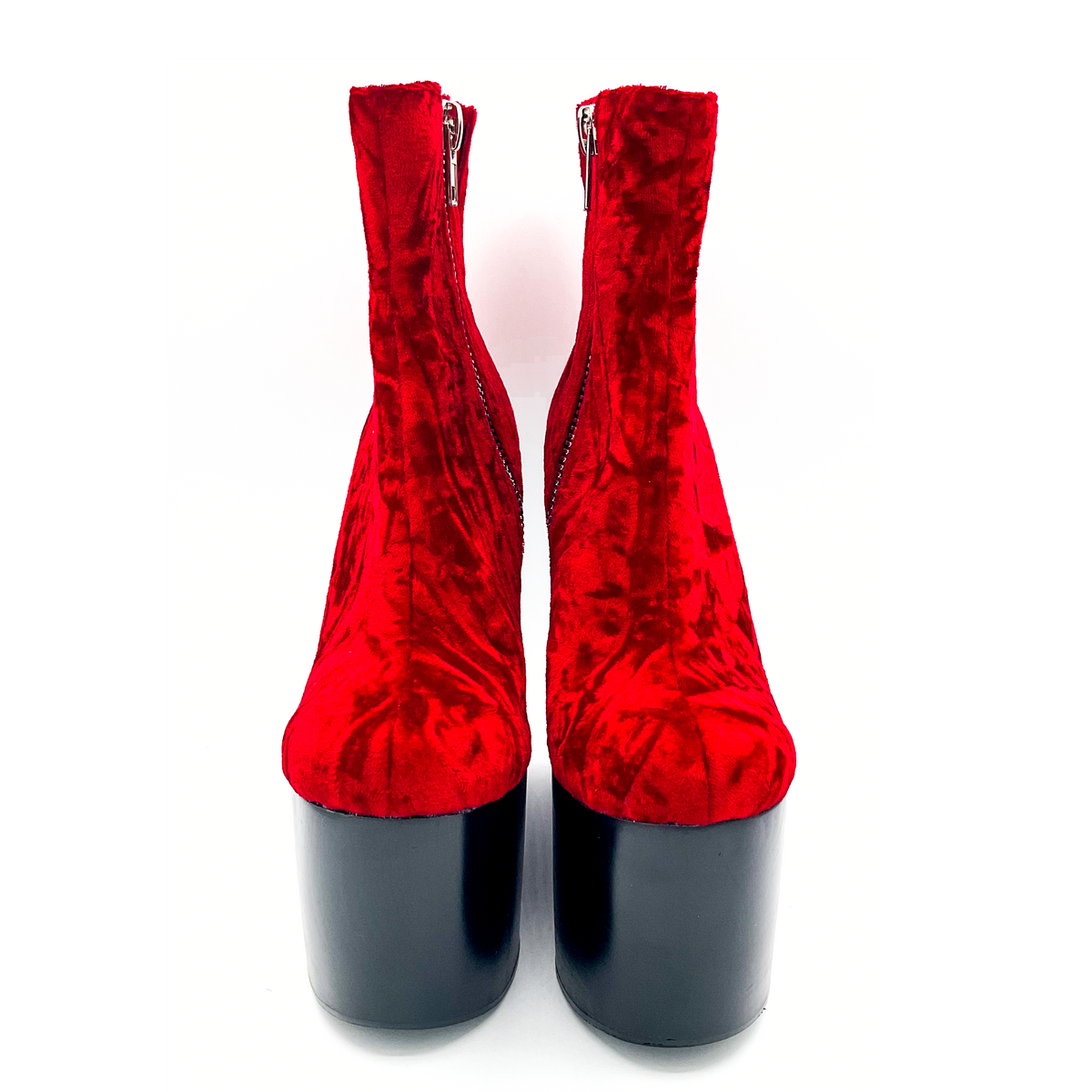 Charla Tedrick Deadwood Oxblood Velvet Wedge Boot – product view 3