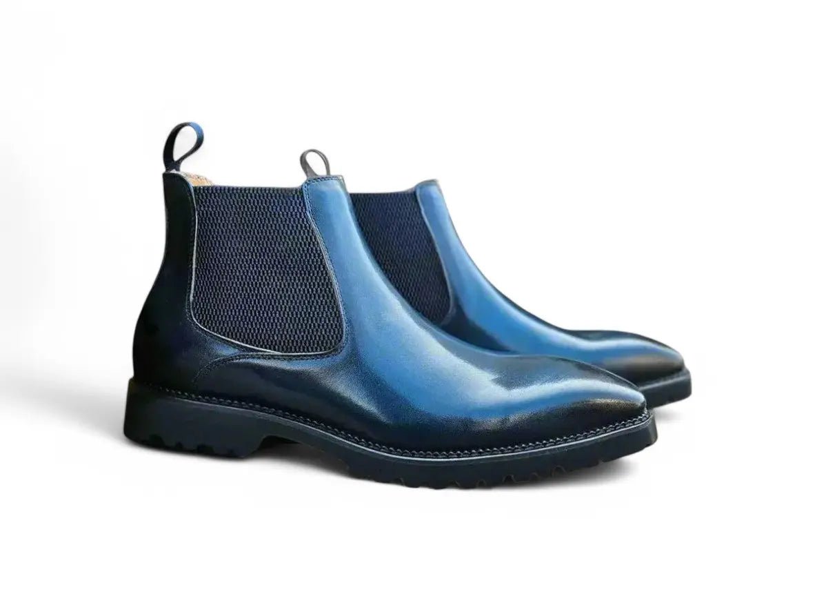 Carrucci Shoes Patina Chelsea Boot Lug Sole Calf Leather All Day Comfort KB480102